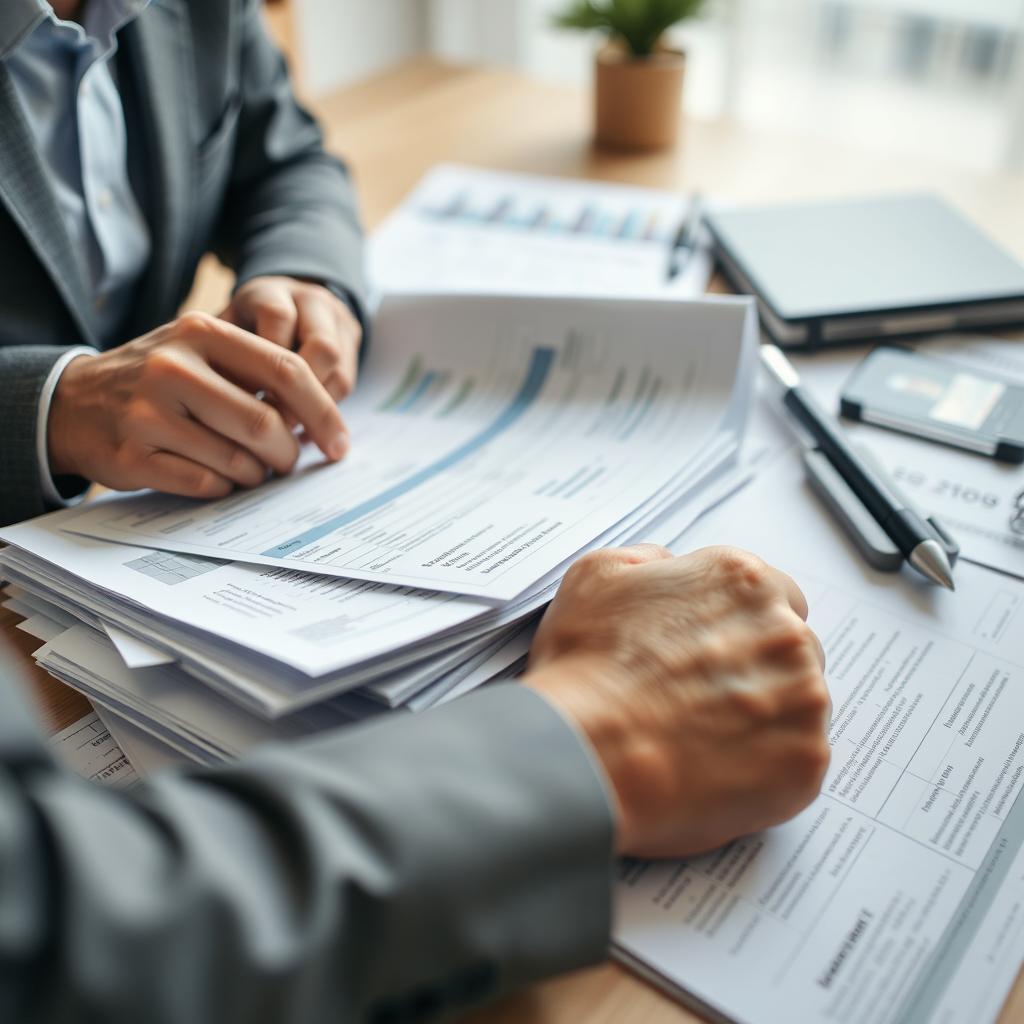 Business owner preparing documents for business loans in Canada application Business owner preparing documents for business loans in Canada application
