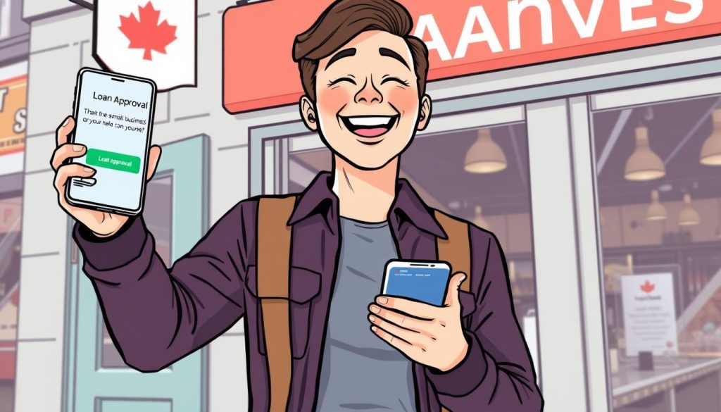 Canadian business owner receiving business loans in Canada approval Canadian business owner receiving business loans in Canada approval