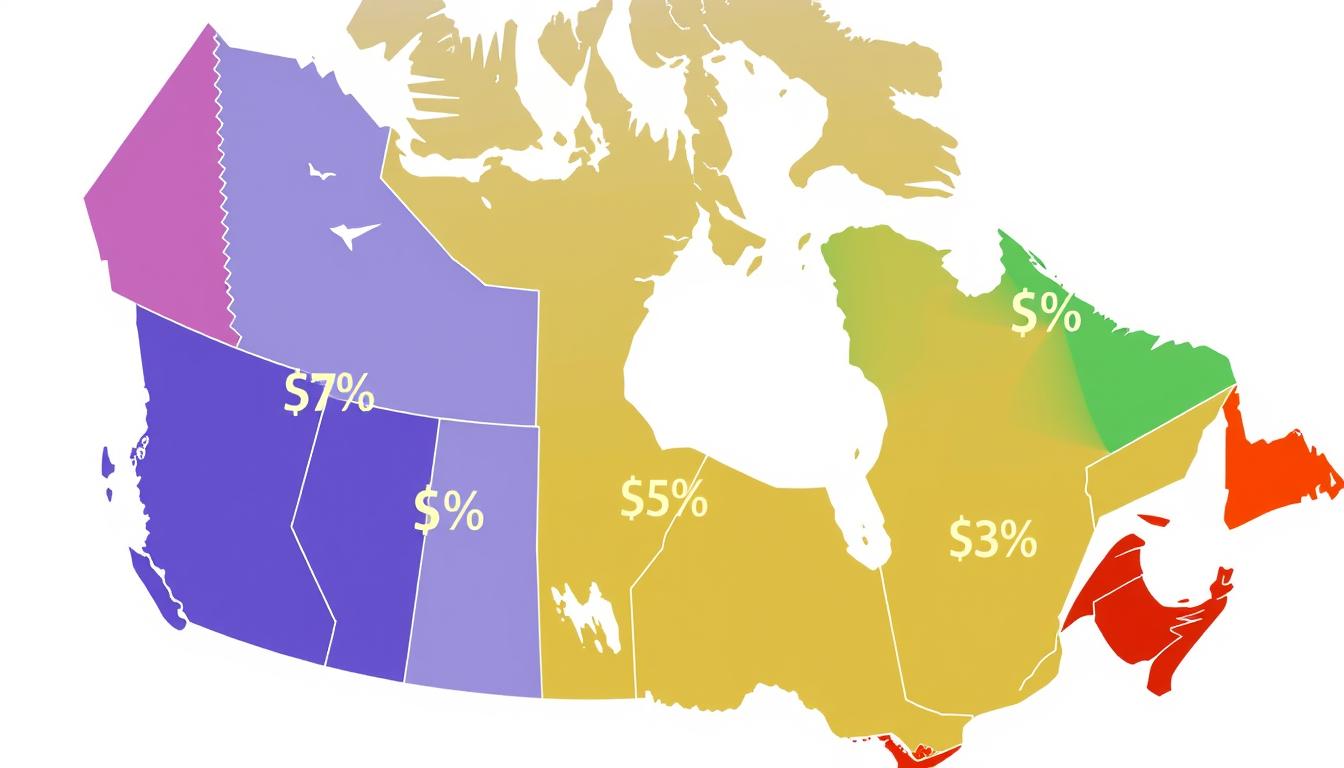 Canadian map highlighting provincial auto loan rates across Canada