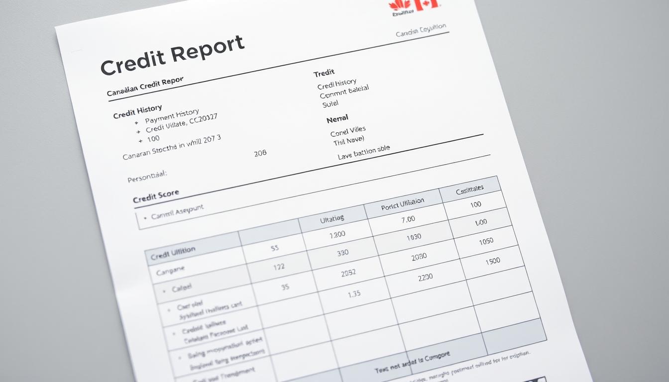 Credit report Canada showing key sections and score