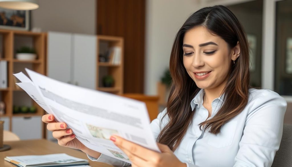 Person reviewing financial documents representing taking control of debt Person reviewing financial documents representing taking control of debt