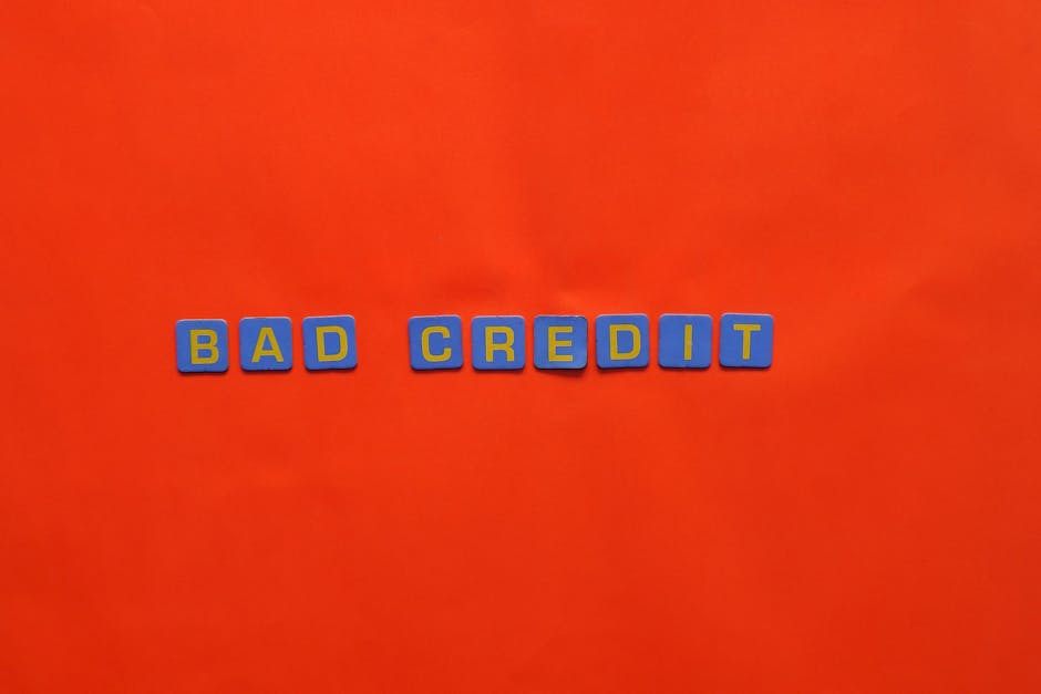 Bad credit lettered blocks representing a low credit score in Canada