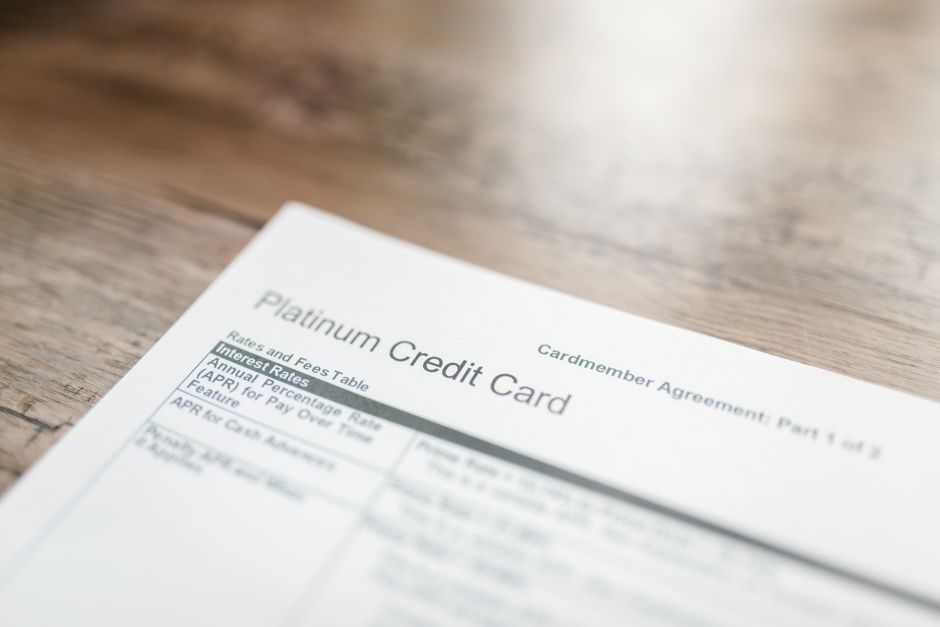 Annual percentage rate (APR) table on a loan agreement in Canada